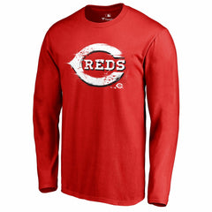 Cincinnati Reds Splatter Logo Long Sleeve T-Shirt - MLB T-shirts