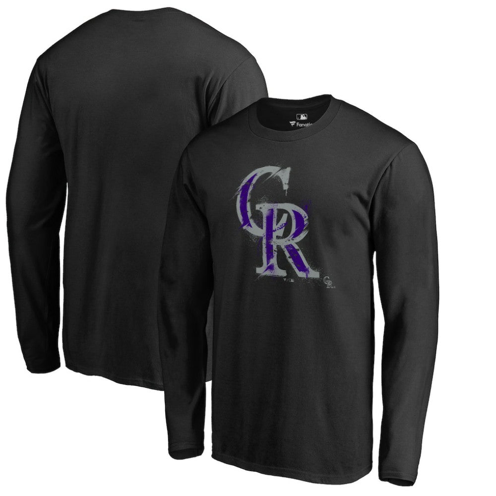 Colorado Rockies Splatter Logo Long Sleeve T-Shirt - MLB T-shirts