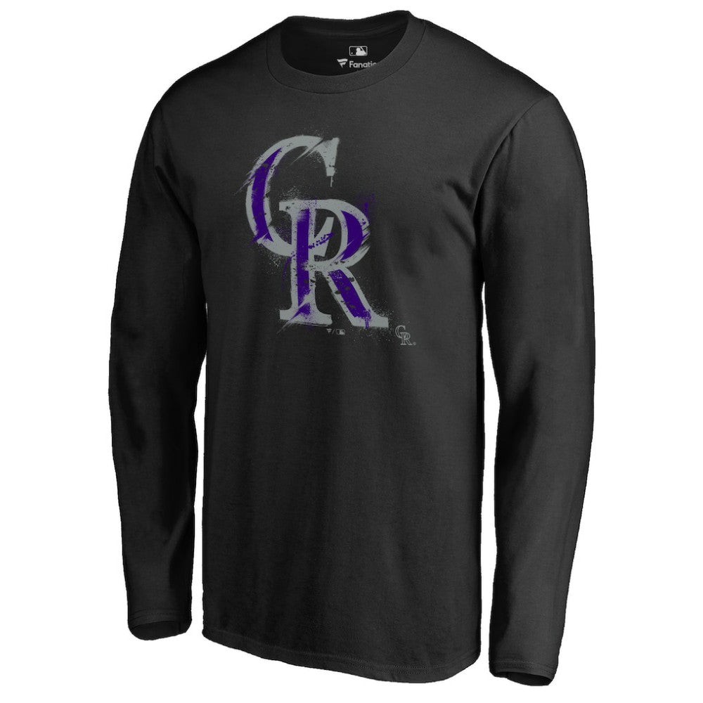 Colorado Rockies Splatter Logo Long Sleeve T-Shirt - MLB T-shirts