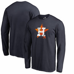 Houston Astros Splatter Logo Long Sleeve T-Shirt - MLB T-shirts