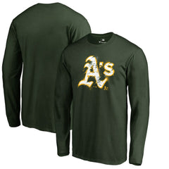 Athletics Splatter Logo Long Sleeve T-Shirt - MLB T-shirts