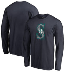 Seattle Mariners Splatter Logo Long Sleeve T-Shirt - MLB T-shirts