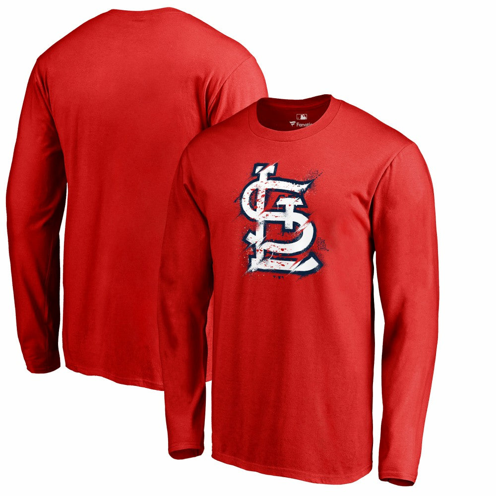 St. Louis Cardinals Splatter Logo Long Sleeve T-Shirt - MLB T-shirts