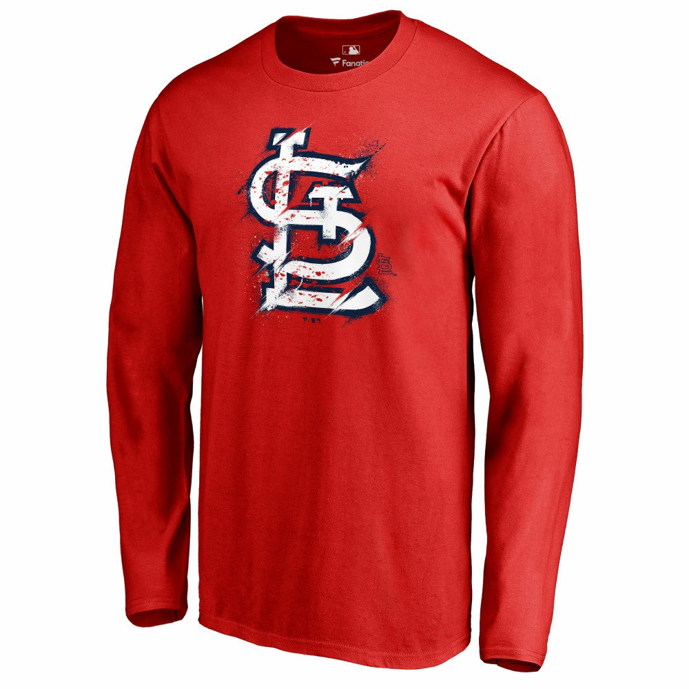 St. Louis Cardinals Splatter Logo Long Sleeve T-Shirt - MLB T-shirts
