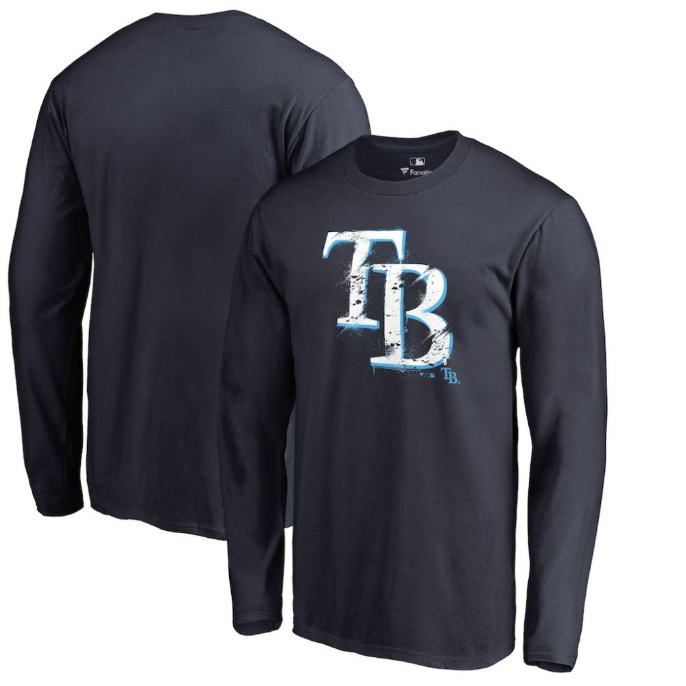 Tampa Bay Rays Splatter Logo Long Sleeve T-Shirt - MLB T-shirts