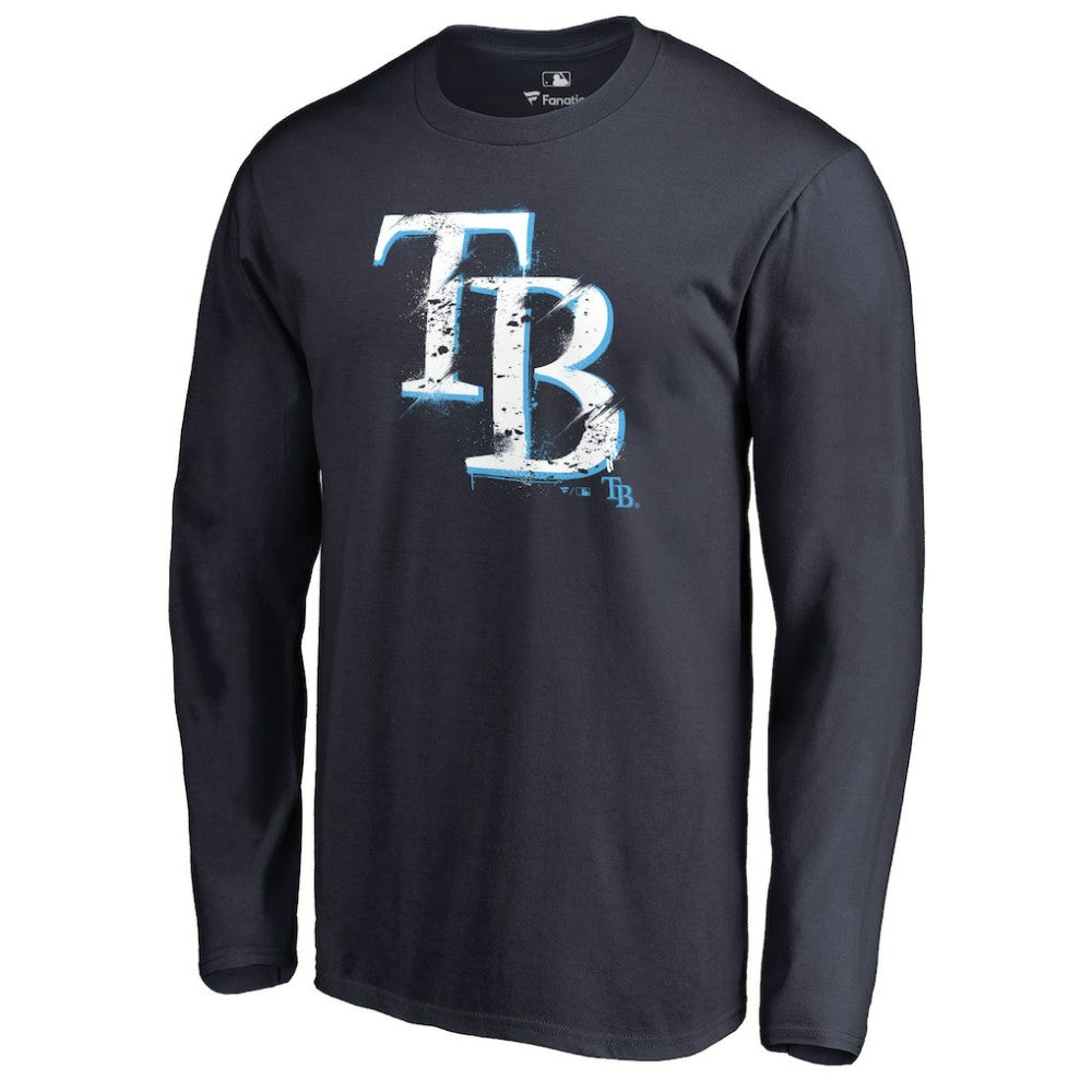 Tampa Bay Rays Splatter Logo Long Sleeve T-Shirt - MLB T-shirts