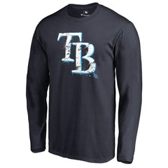 Tampa Bay Rays Splatter Logo Long Sleeve T-Shirt - MLB T-shirts