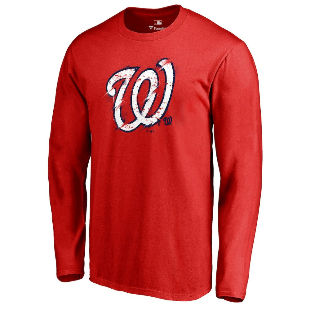 Washington Nationals Splatter Logo Long Sleeve T-Shirt - MLB T-shirts