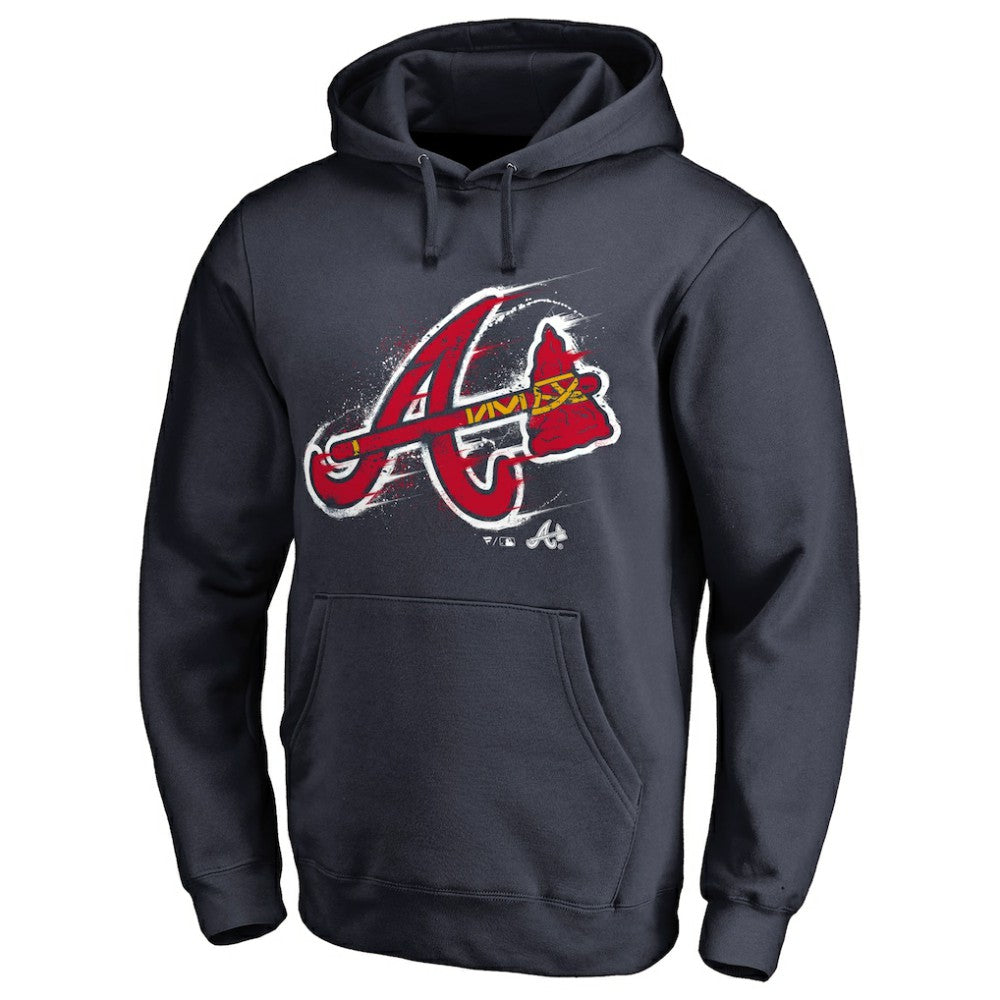 Atlanta Braves Splatter Logo Pullover Hoodie - MLB Hoodies