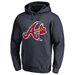 Atlanta Braves Splatter Logo Pullover Hoodie - MLB Hoodies