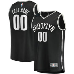 Icon Edition Brooklyn Nets Fast Break Custom Replica Jersey Black | NBA