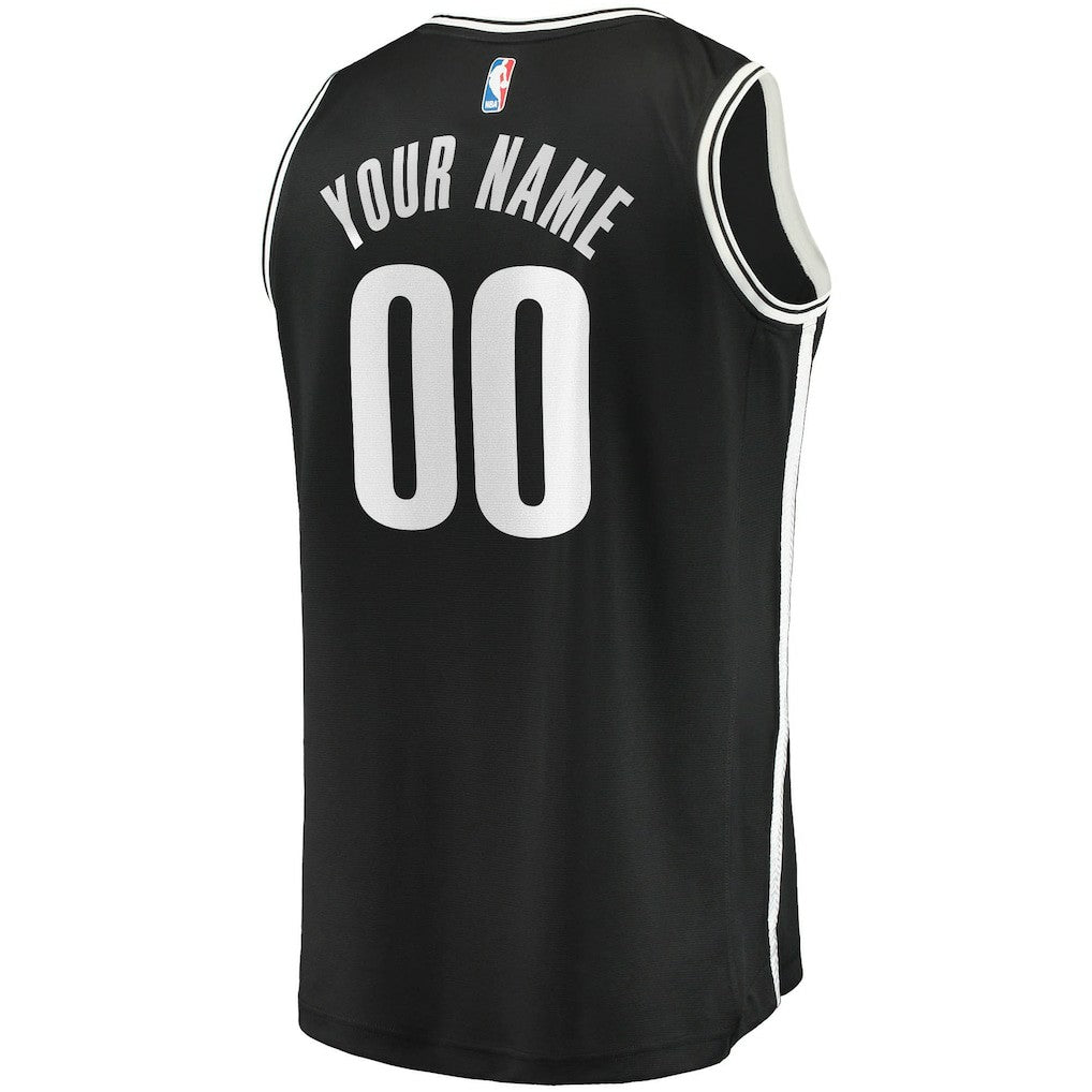 Icon Edition Brooklyn Nets Fast Break Custom Replica Jersey Black | NBA