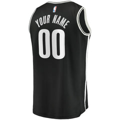 Icon Edition Brooklyn Nets Fast Break Custom Replica Jersey Black | NBA