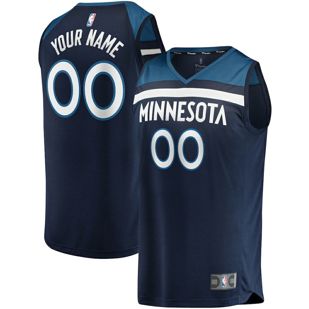 Icon Edition Minnesota Timberwolves Fast Break Custom Replica Jersey Navy | NBA