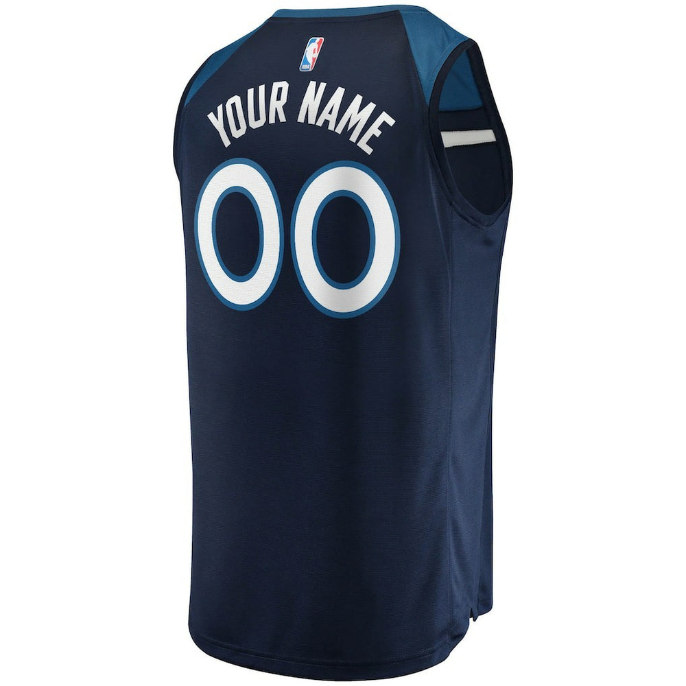 Icon Edition Minnesota Timberwolves Fast Break Custom Replica Jersey Navy | NBA