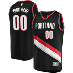 Icon Edition Portland Trail Blazers Fast Break Custom Replica Jersey Black | NBA