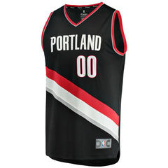 Icon Edition Portland Trail Blazers Fast Break Custom Replica Jersey Black | NBA