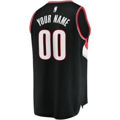 Icon Edition Portland Trail Blazers Fast Break Custom Replica Jersey Black | NBA