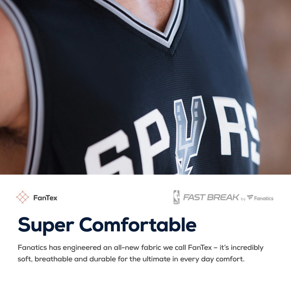 Icon Edition San Antonio Spurs Fast Break Custom Replica Jersey Black | NBA