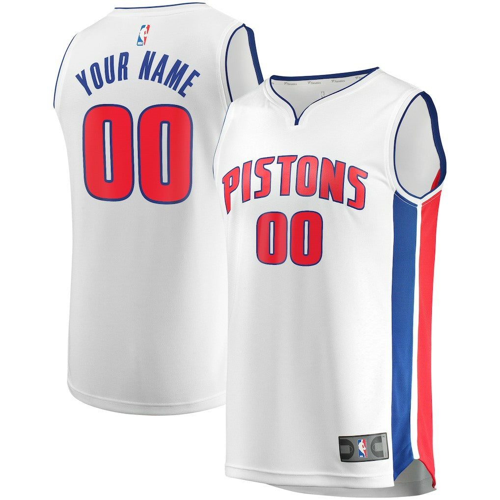 Association Edition Detroit Pistons Fast Break Custom Replica Jersey White sale | NBA