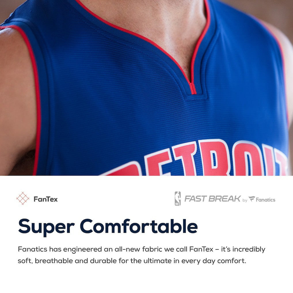 Association Edition Detroit Pistons Fast Break Custom Replica Jersey White sale | NBA