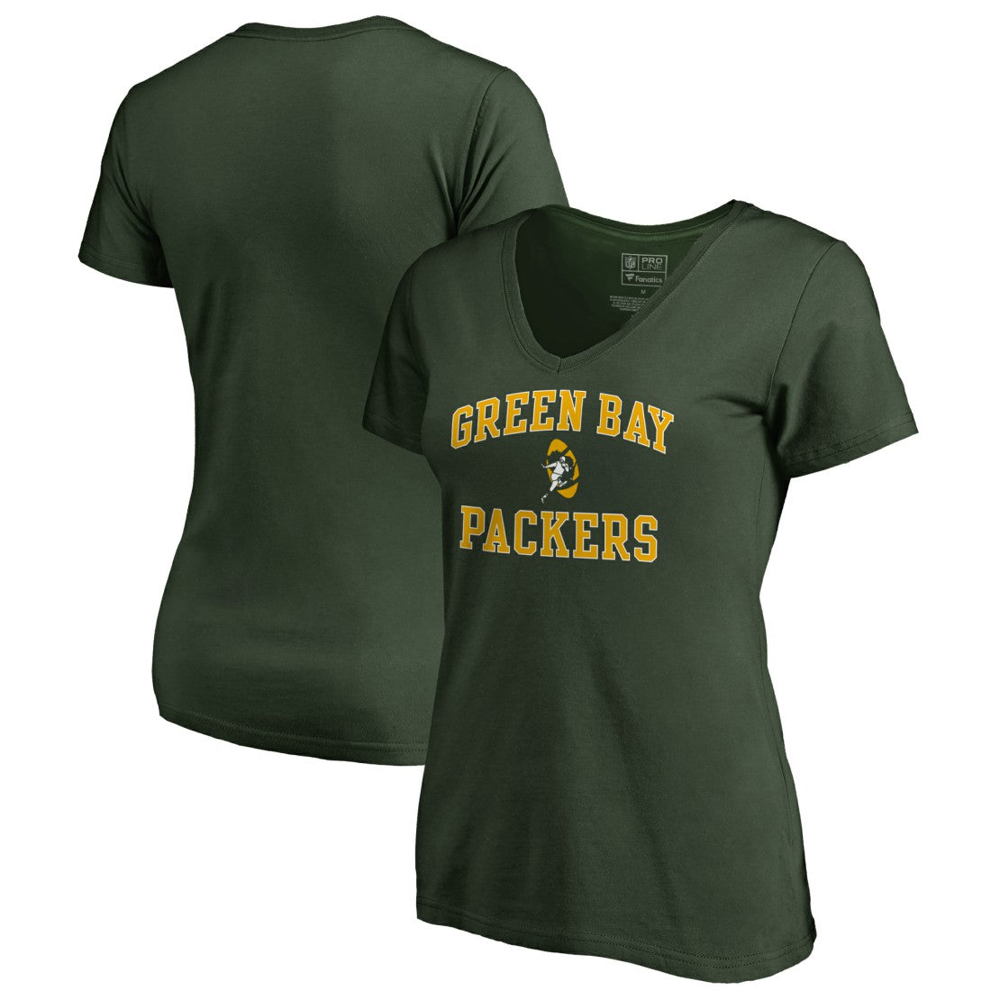 Green Bay Packers Women's Vintage Collection Victory Arch V-Neck T-Shirt | NFL US