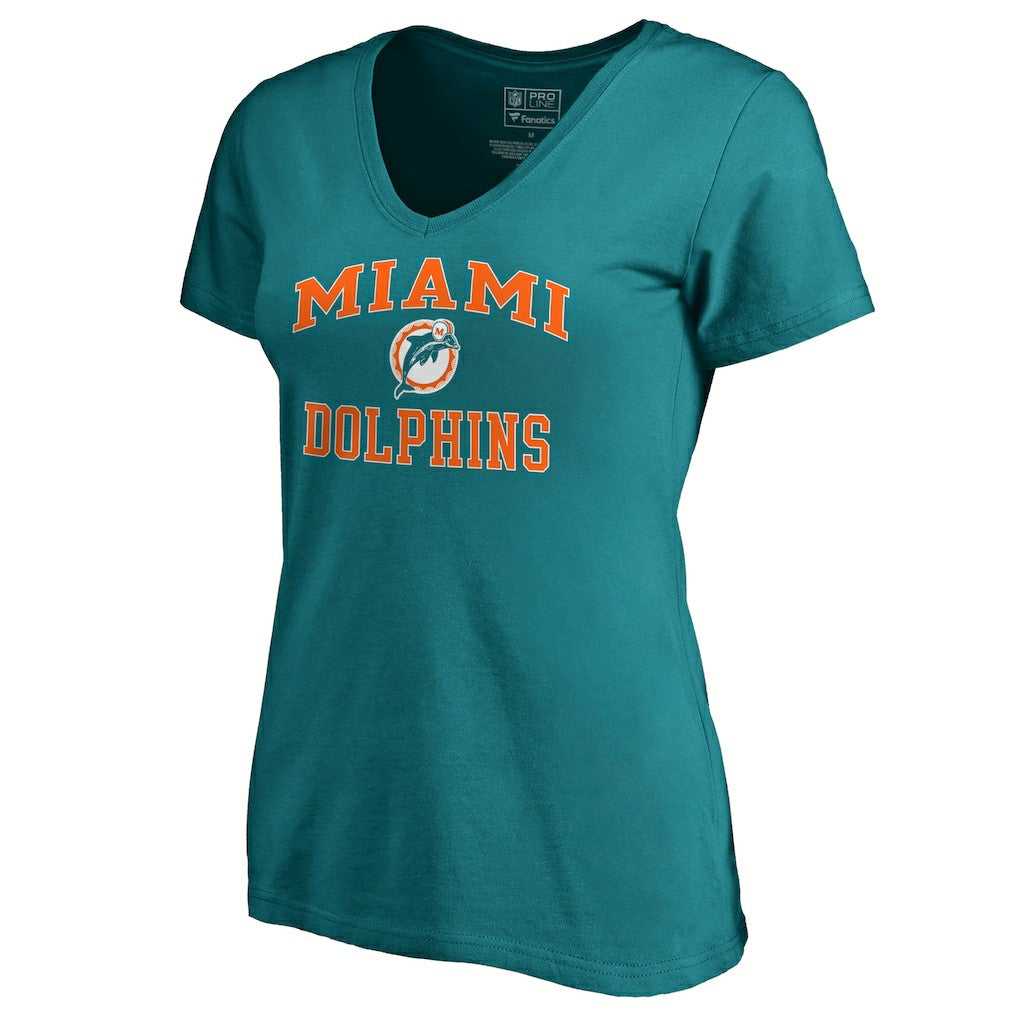 Miami Dolphins Women's Vintage Collection Victory Arch V-Neck T-Shirt | NFL Discount