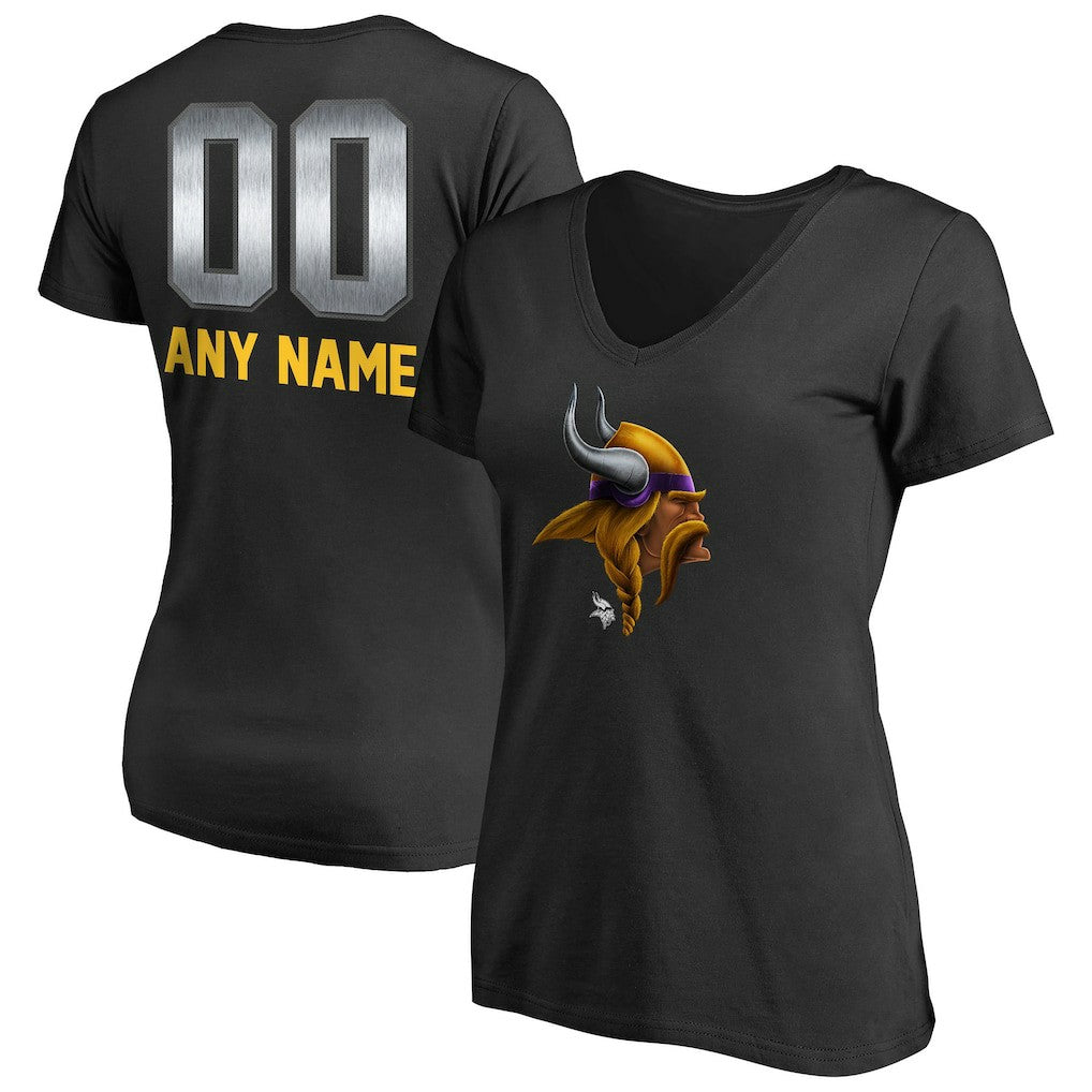 Minnesota Vikings Women's Personalized Midnight Mascot T-Shirt | NFL Online