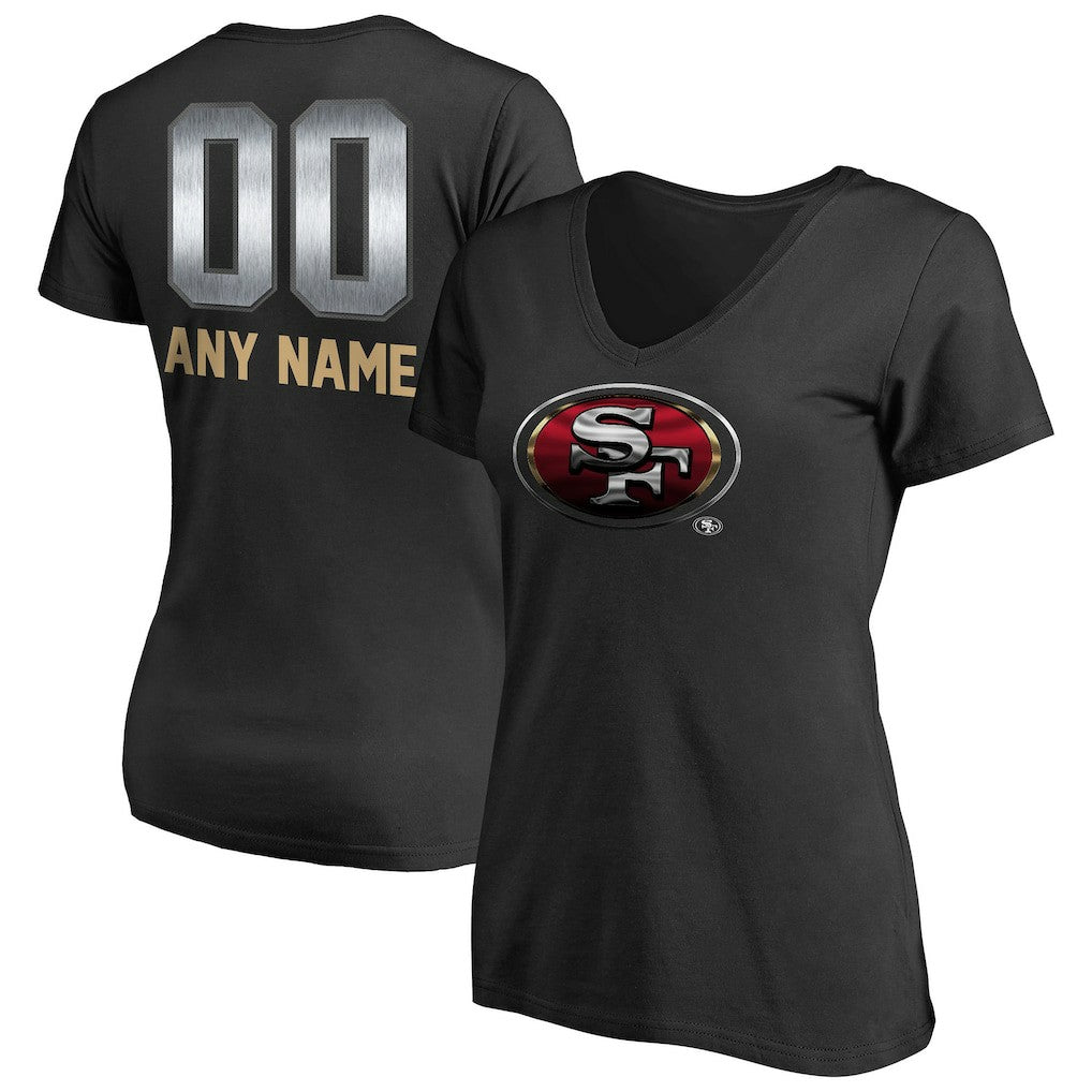 San Francisco 49ers Women's Personalized Midnight Mascot T-Shirt | NFL Near me