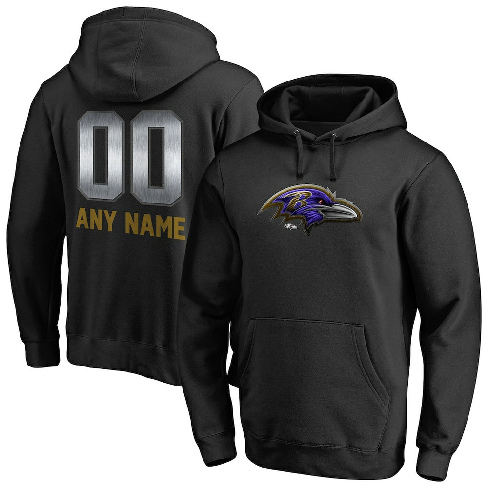 Baltimore Ravens Personalized Midnight Mascot Pullover Hoodie | NFL On sale