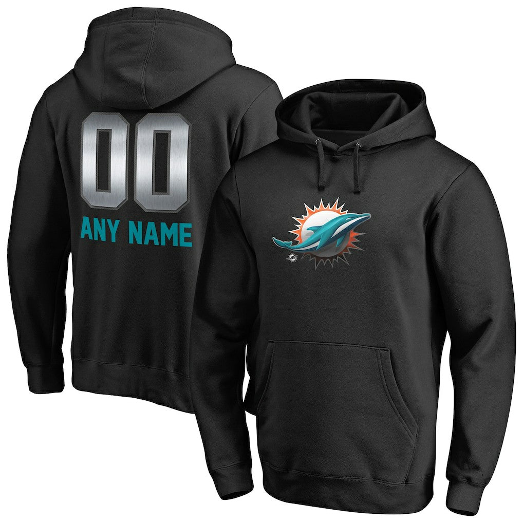 Miami Dolphins Personalized Midnight Mascot Pullover Hoodie | NFL Online
