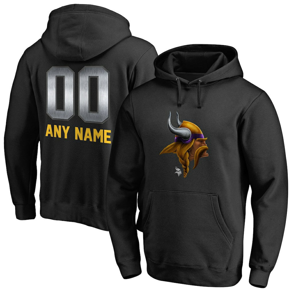 Minnesota Vikings Personalized Midnight Mascot Pullover Hoodie | NFL New