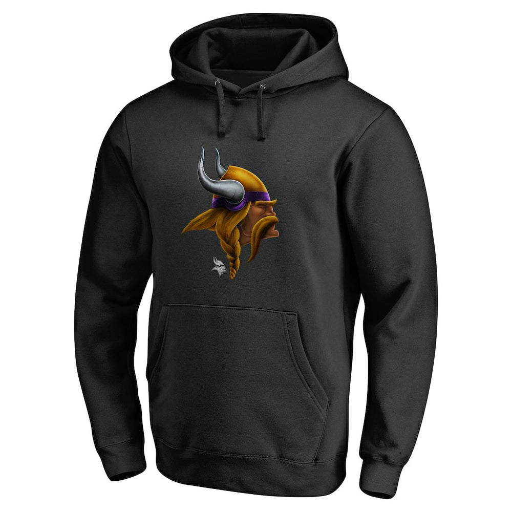 Minnesota Vikings Personalized Midnight Mascot Pullover Hoodie | NFL New