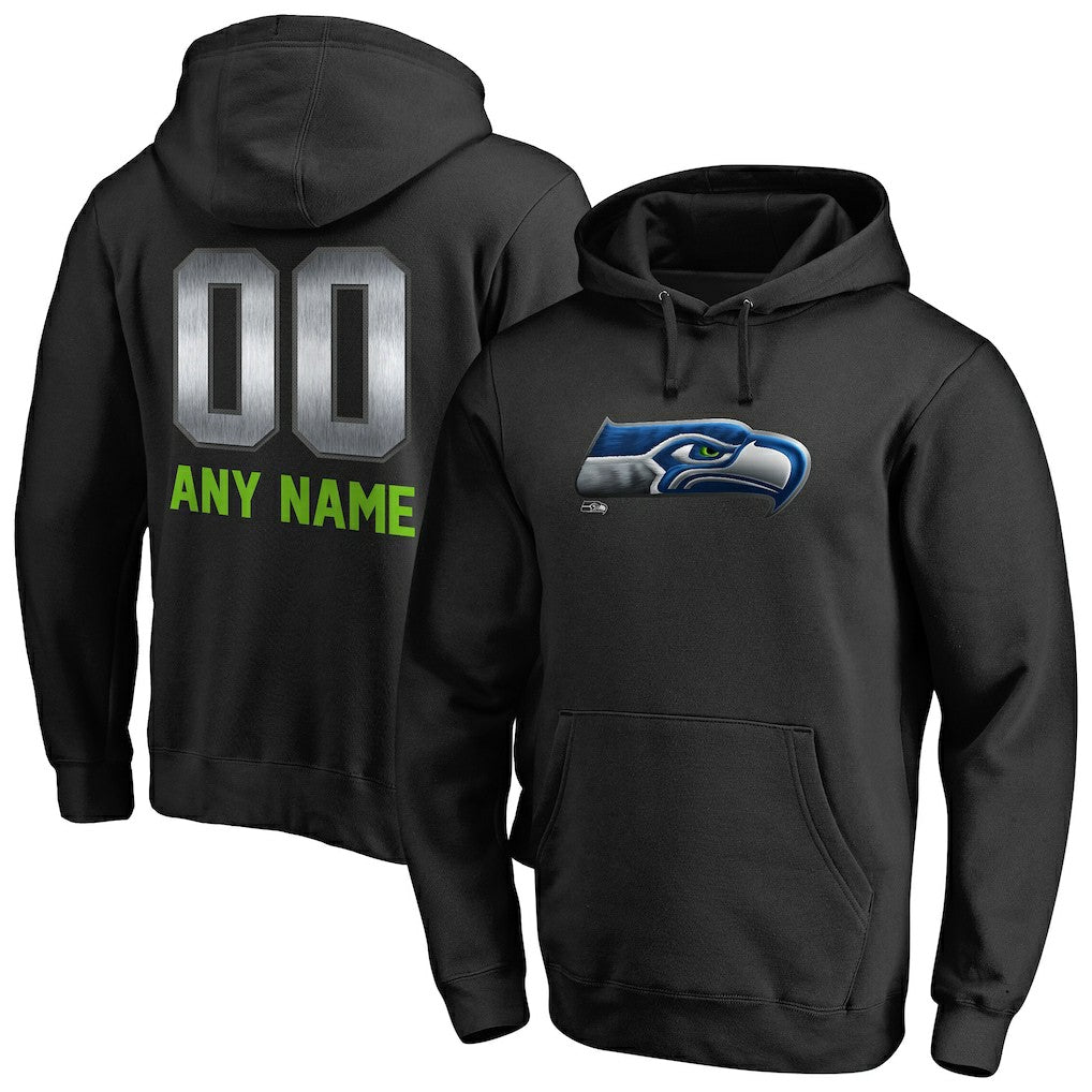Seattle Seahawks Personalized Midnight Mascot Pullover Hoodie | NFL Outlet