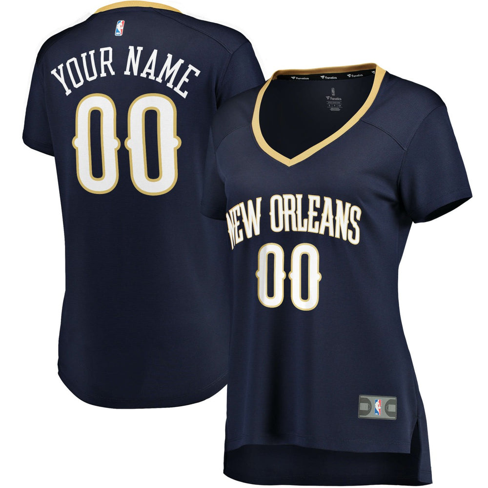 Icon Edition New Orleans Pelicans Women's Fast Break Custom Jersey Navy | NBA