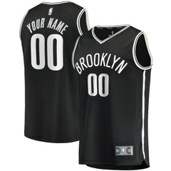 Icon Edition Brooklyn Nets Youth Fast Break Custom Replica Jersey Black | NBA