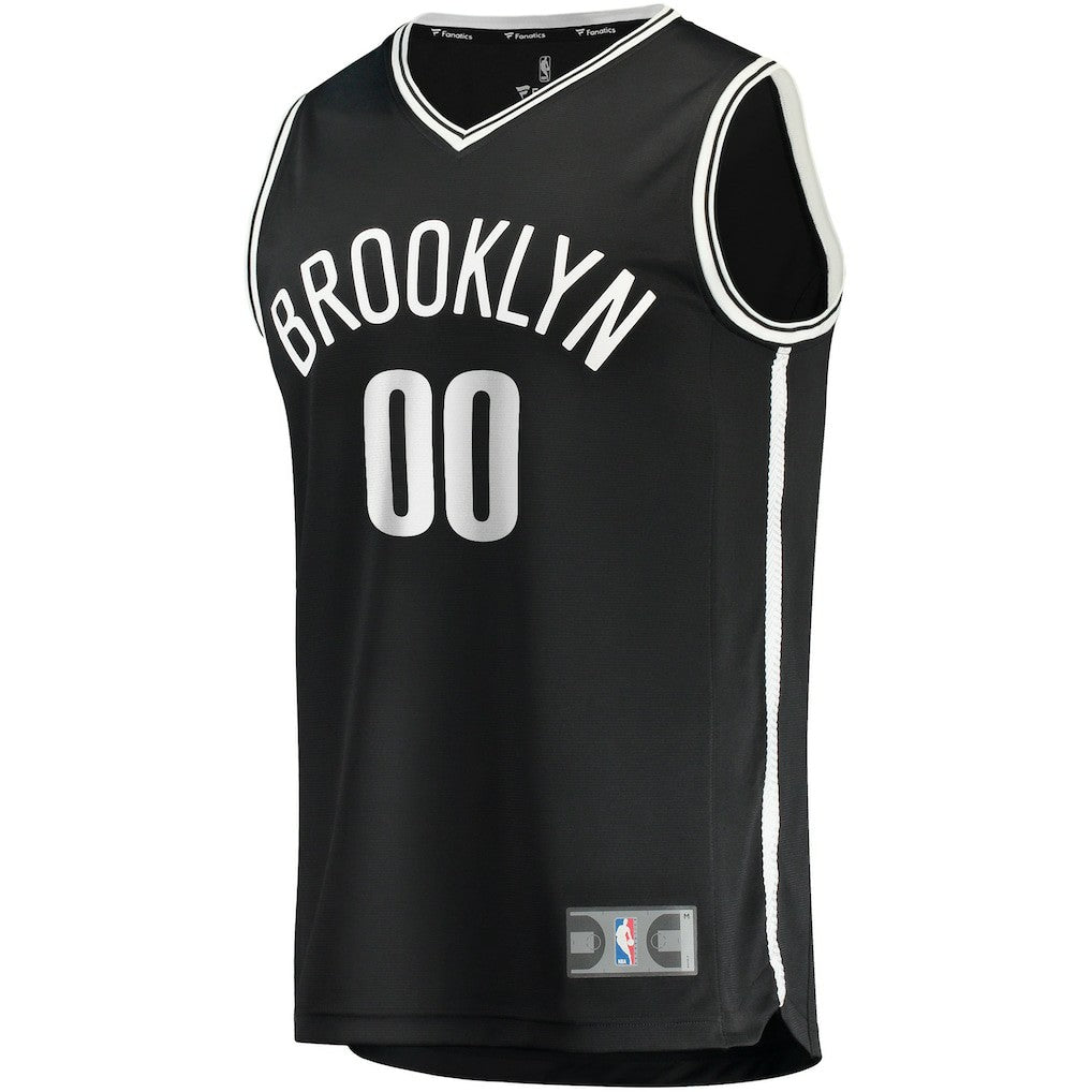 Icon Edition Brooklyn Nets Youth Fast Break Custom Replica Jersey Black | NBA