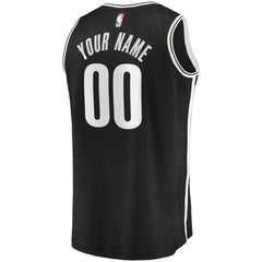 Icon Edition Brooklyn Nets Youth Fast Break Custom Replica Jersey Black | NBA