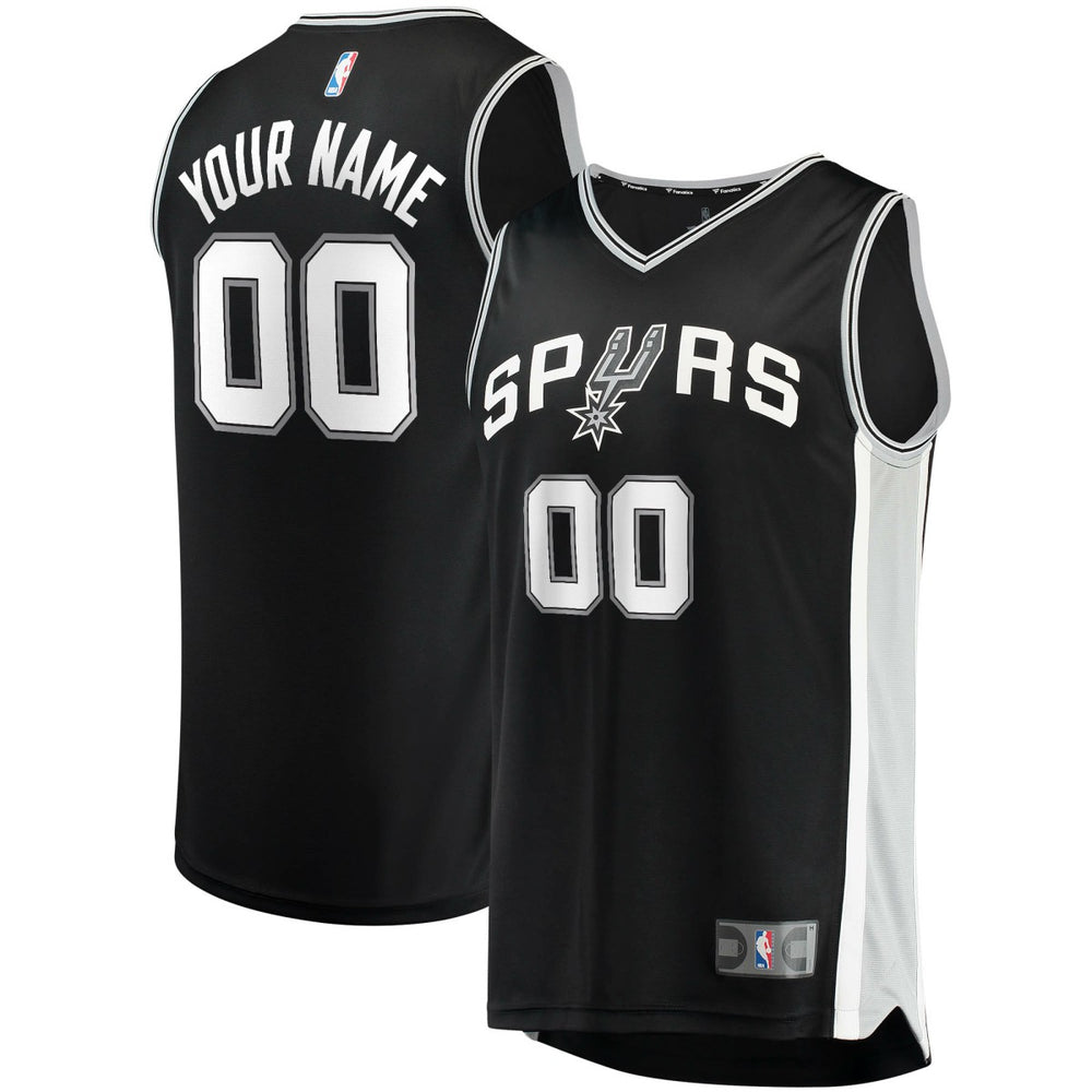 Icon Edition San Antonio Spurs Youth Fast Break Custom Replica Jersey Black | NBA
