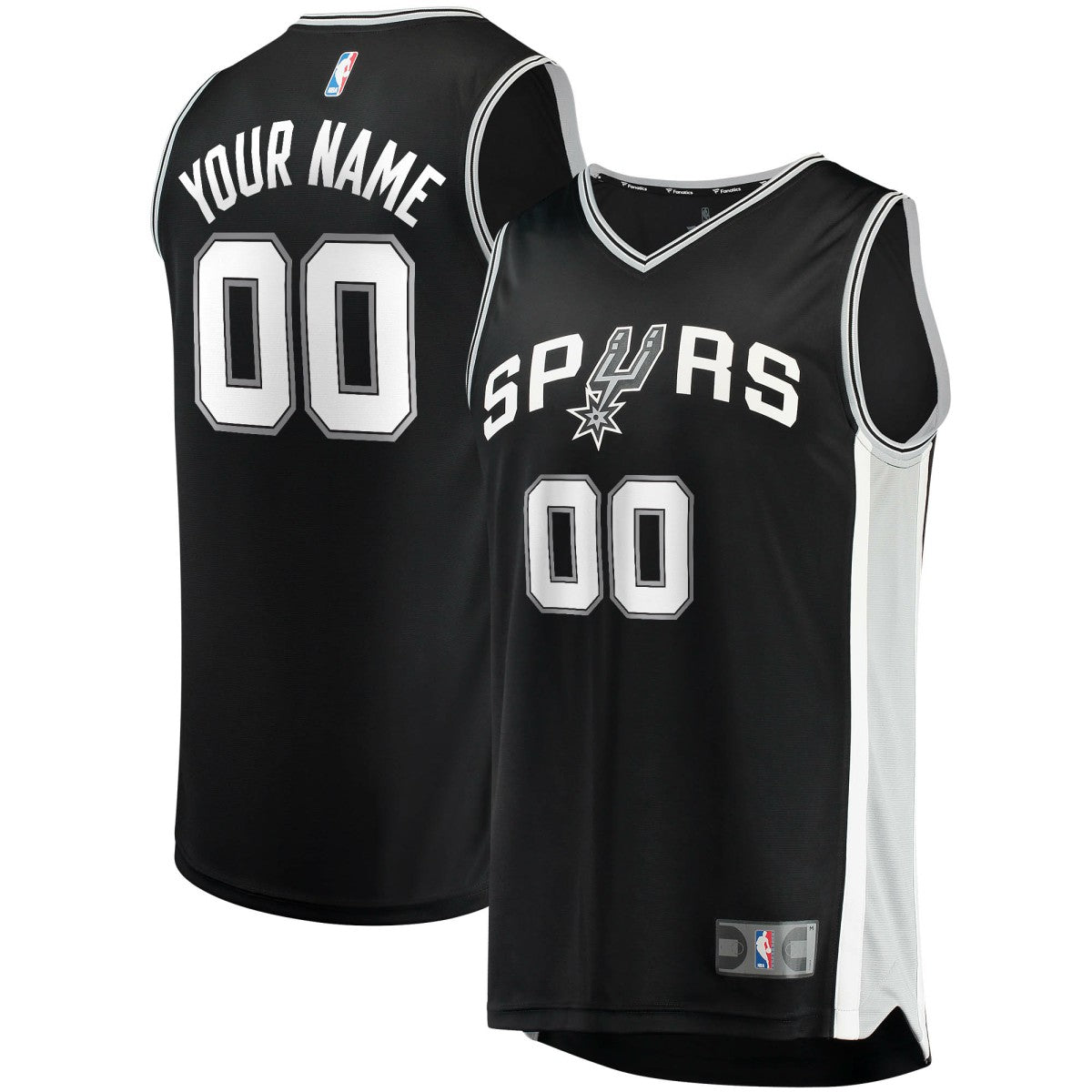 Icon Edition San Antonio Spurs Youth Fast Break Custom Replica Jersey Black | NBA