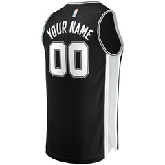 Icon Edition San Antonio Spurs Youth Fast Break Custom Replica Jersey Black | NBA