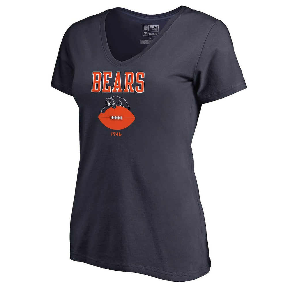 Chicago Bears Women's Vintage Team Lockup V-Neck T-Shirt | NFL Outlet