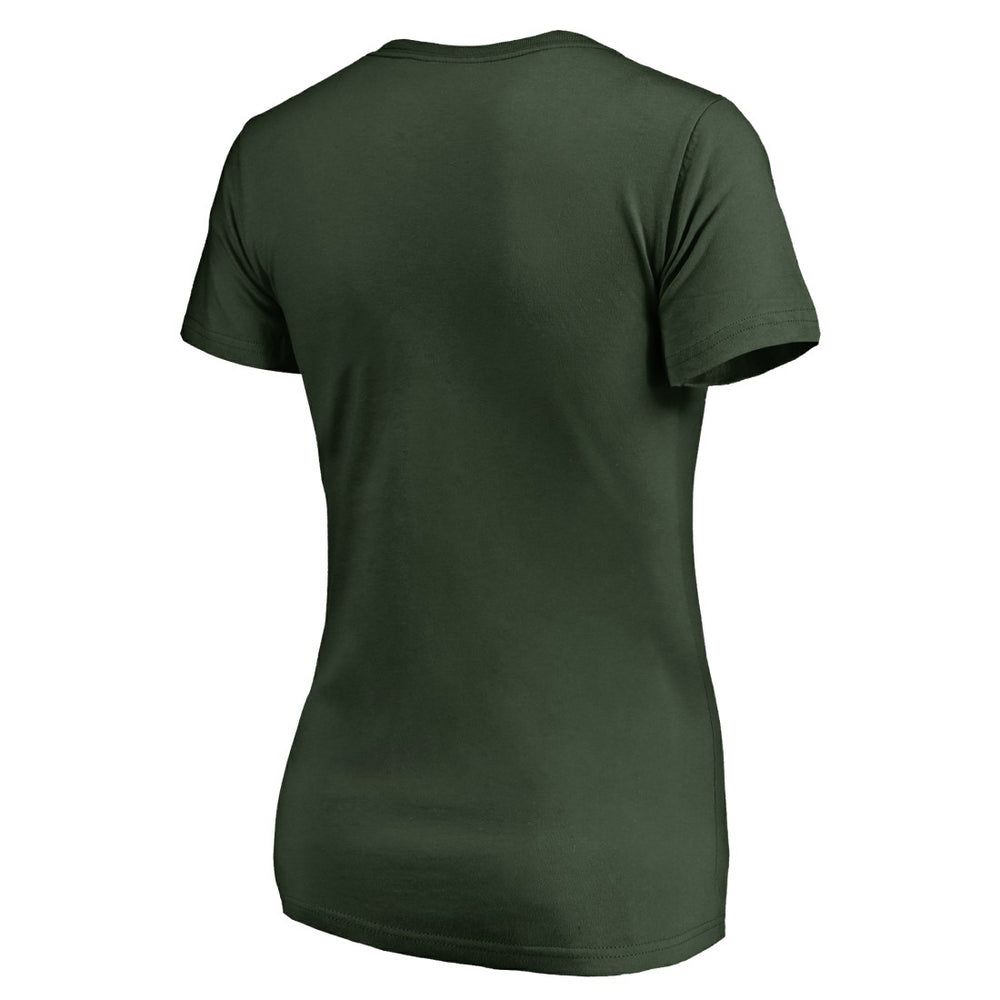 Green Bay Packers Women's Vintage Team Lockup V-Neck T-Shirt | NFL Outlet