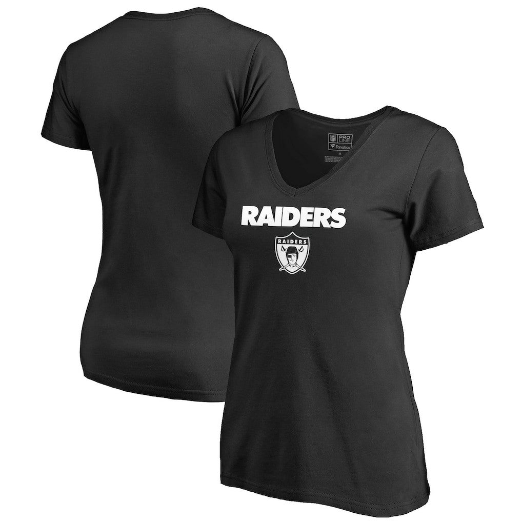Las Vegas Raiders Women's Vintage Team Lockup V-Neck T-Shirt | NFL New