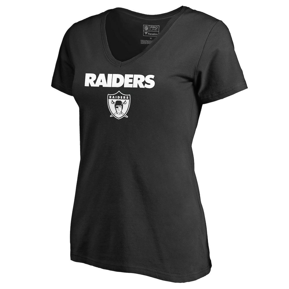 Las Vegas Raiders Women's Vintage Team Lockup V-Neck T-Shirt | NFL New