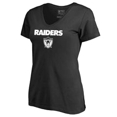 Las Vegas Raiders Women's Vintage Team Lockup V-Neck T-Shirt | NFL New