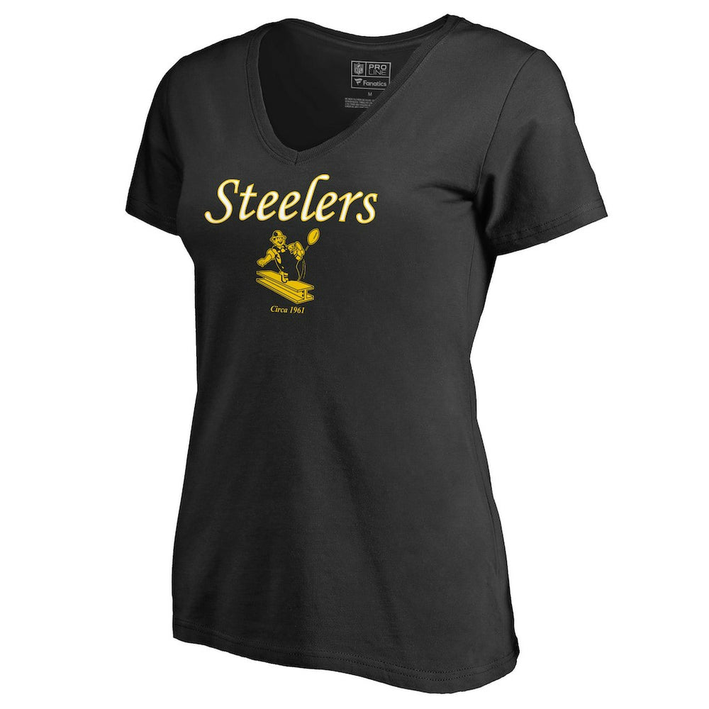 Pittsburgh Steelers Women's Vintage Team Lockup V-Neck T-Shirt | NFL US