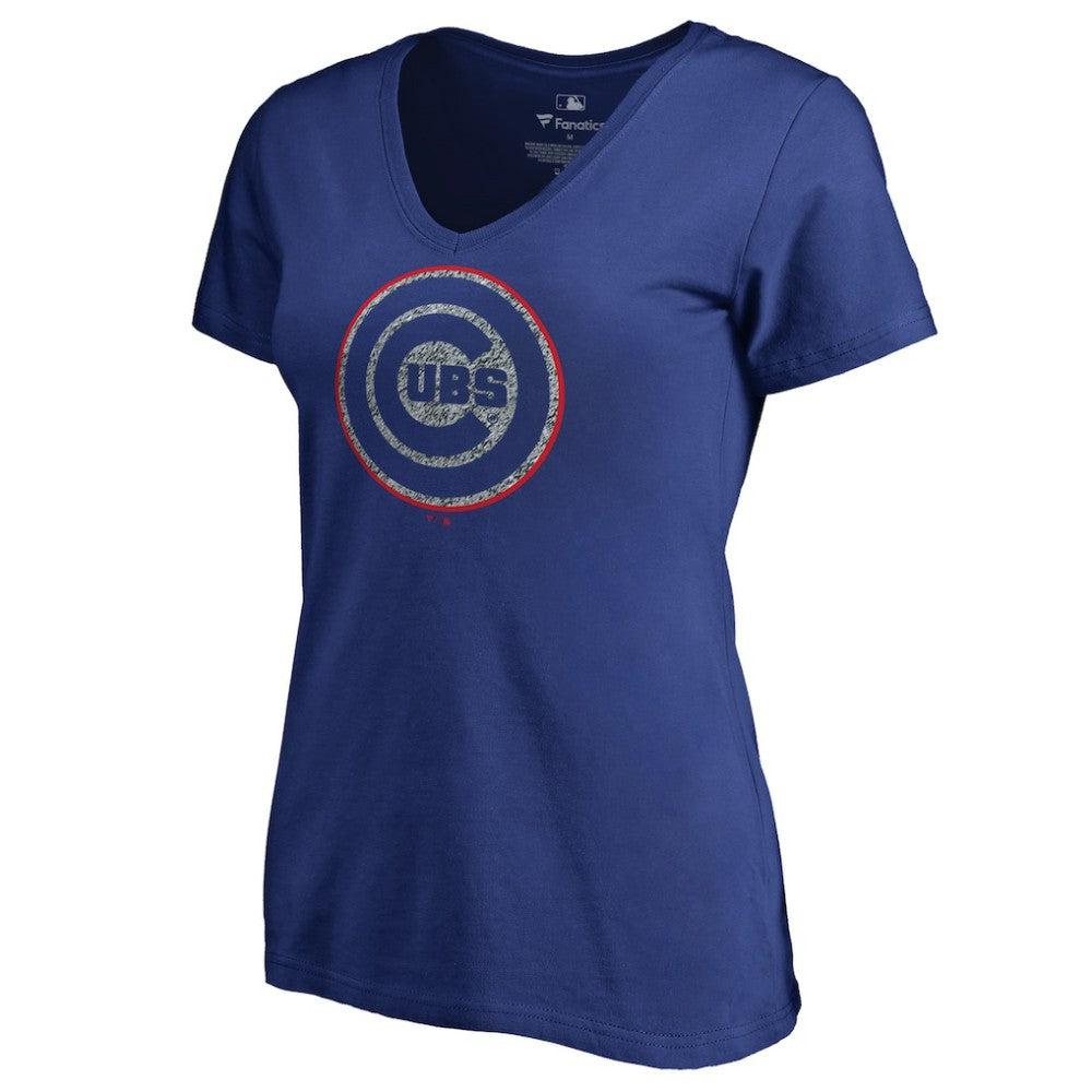 Chicago Cubs Women's Static Logo V-Neck T-Shirt - MLB T-shirts