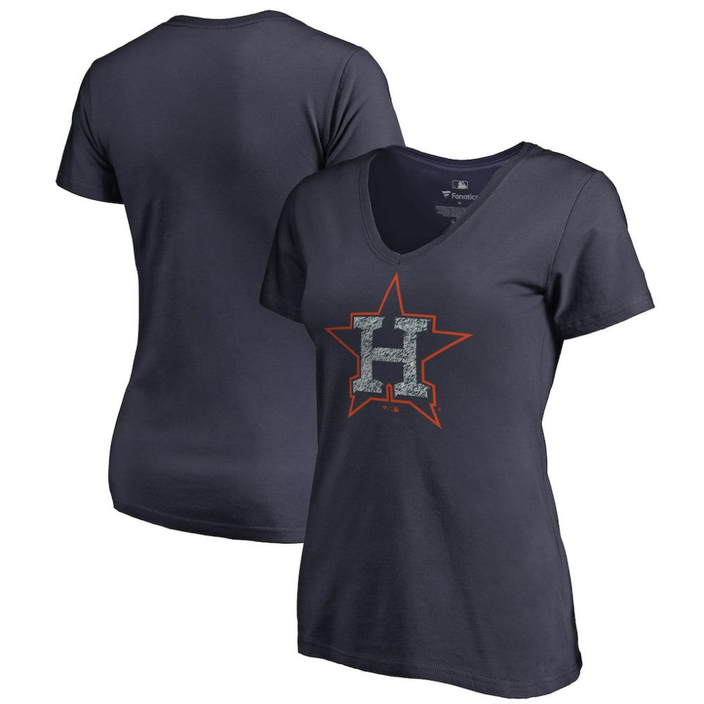 Houston Astros Women's Static Logo V-Neck T-Shirt - MLB T-shirts