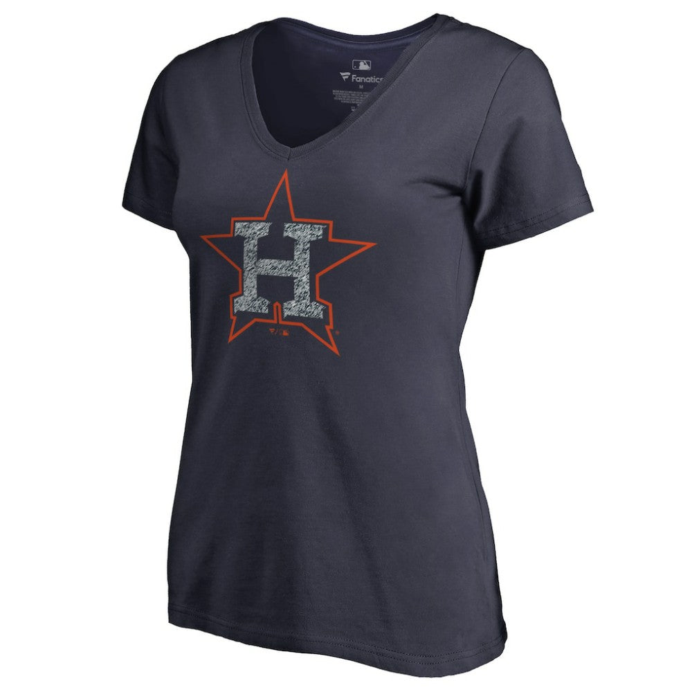 Houston Astros Women's Static Logo V-Neck T-Shirt - MLB T-shirts